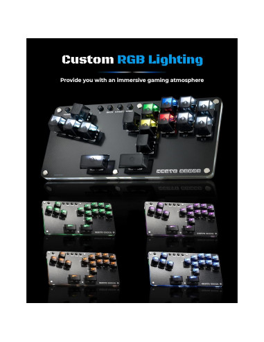 Controlador de Arcade Sehawei MINI-PLUS 16 Teclas Turbo PC/PS4/Switch