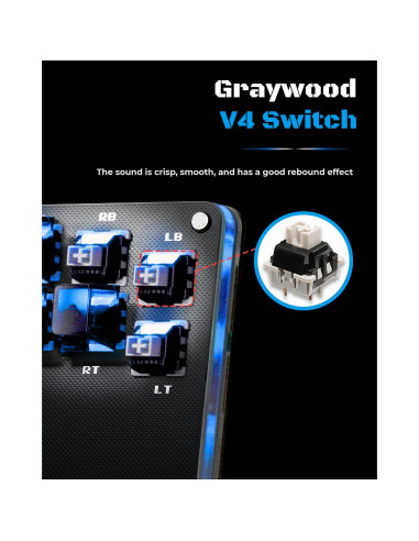 Controlador de Arcade Sehawei MINI-PLUS 16 Teclas Turbo PC/PS4/Switch