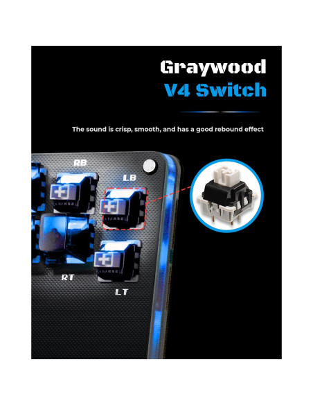 Controlador de Arcade Sehawei MINI-PLUS 16 Teclas Turbo PC/PS4/Switch