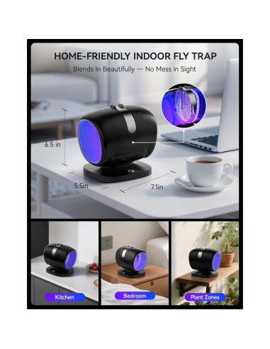 Trampa de Moscas ZEVQI POWER con Luz y Pegamento Adhesivo