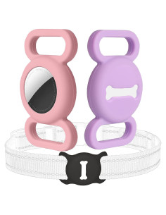 Funda Protectora Silicona AirTag Wonderfamily 2-Pack Púrpura/Rosa