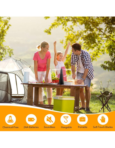 Ventilador Repelente de Moscas PIMAG - Paquete de 4, Negro