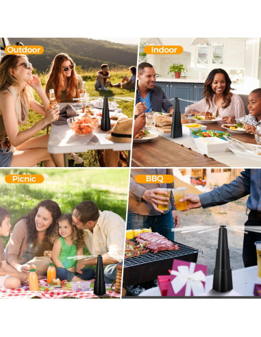 Ventilador Repelente de Moscas PIMAG - Paquete de 4, Negro