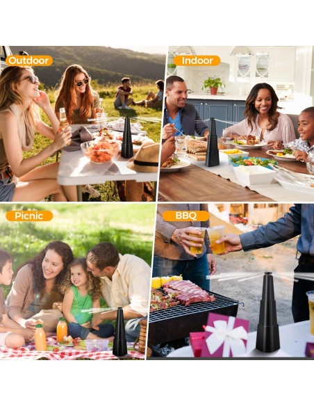 Ventilador Repelente de Moscas PIMAG - Paquete de 4, Negro