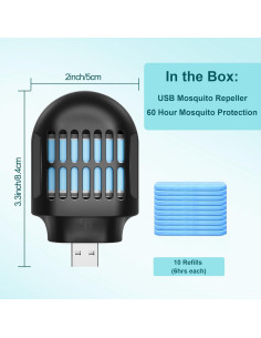 Repelente de Mosquitos Moskiller Q5 USB Compacto 6.1m 2