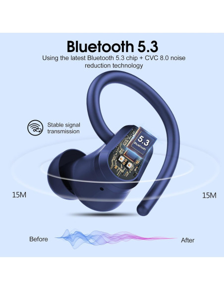 Auriculares Inalámbricos Bluetooth 5.3 Poounur H9 50H Estéreo