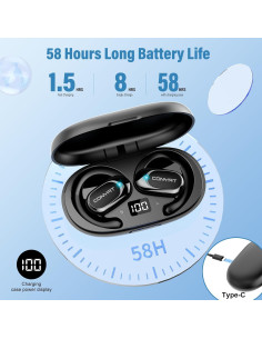 Auriculares Inalámbricos Bluetooth 5.4 Conyat X7, 58h Batería, IP7 2