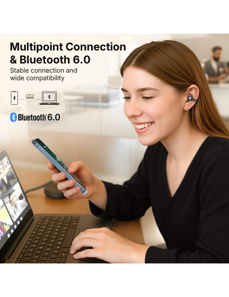 Auriculares Inalámbricos EarFun Clip, Bluetooth 6.0, 40H Batería Auriculares Inalámbricos EarFun Clip, Bluetooth 6.0, 40H Batería