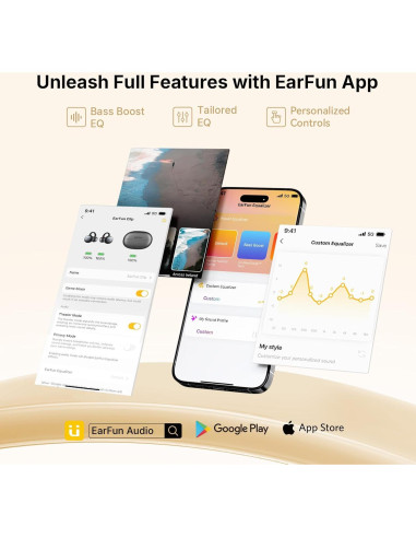 Auriculares Inalámbricos EarFun Clip, Bluetooth 6.0, 40H Batería