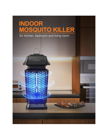 Asesino de Insectos Eléctrico CLEVAST 4200V UV para Exterior
