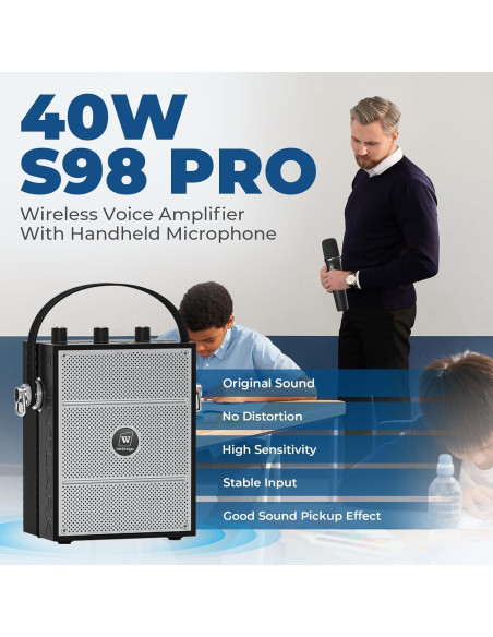 Amplificador de Voz Inalámbrico SANMIC S98 Pro 40W Bluetooth Amplificador de Voz Inalámbrico SANMIC S98 Pro 40W Bluetooth