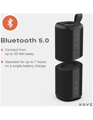 Altavoz Bluetooth KOVE Commuter 2 Portátil Resistente al Agua