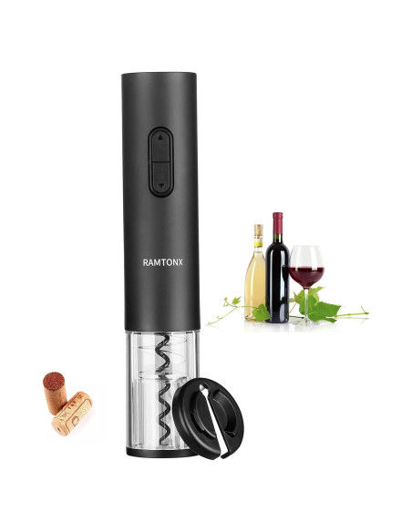 Abridor de Vino Eléctrico Ramtonx Automático Negro 258g Abridor de Vino Eléctrico Ramtonx Automático Negro 258g