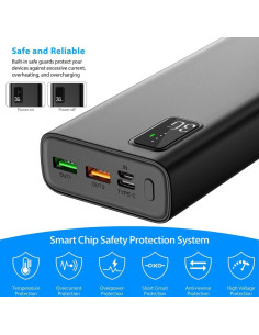 Cargador Portátil 30000mAh QC 3.0 PD 20W con Linterna LED 2