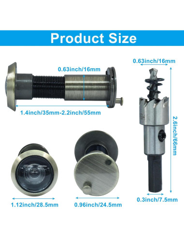 Mirilla de Privacidad Giratoria Seimneire - Acabado Bronce Antiguo