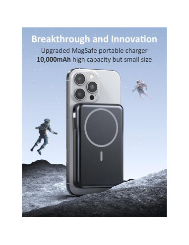 Cargador Portátil Magnético 10000mAh 20W con Cable - iPhone/Samsung