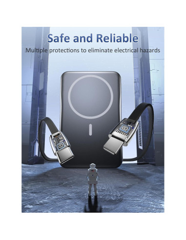 Cargador Portátil Magnético 10000mAh 20W con Cable - iPhone/Samsung