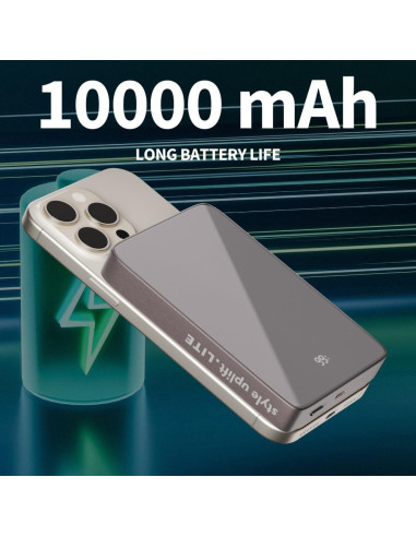 Batería Externa Magnética 10000mAh SU Lite, Carga Rápida 20W