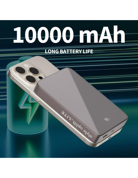 Batería Externa Magnética 10000mAh SU Lite, Carga Rápida 20W