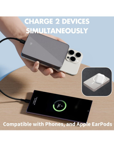 Batería Externa Magnética 10000mAh SU Lite, Carga Rápida 20W