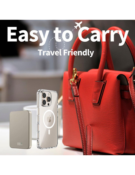 Batería Externa Magnética 10000mAh SU Lite, Carga Rápida 20W