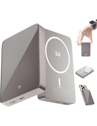 Batería Externa Magnética 10000mAh SU Lite, Carga Rápida 20W