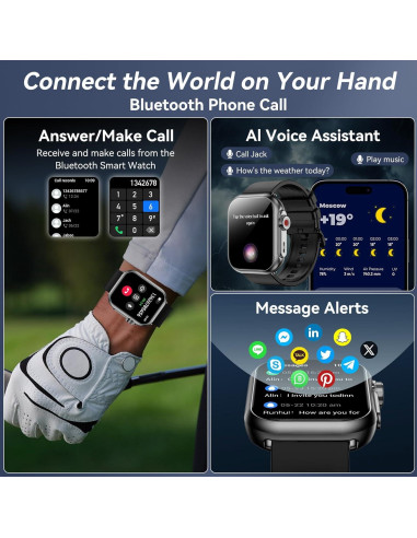 Reloj Inteligente Jacoosa K62 Negro 1.85" HD 110+ Modos Fitness