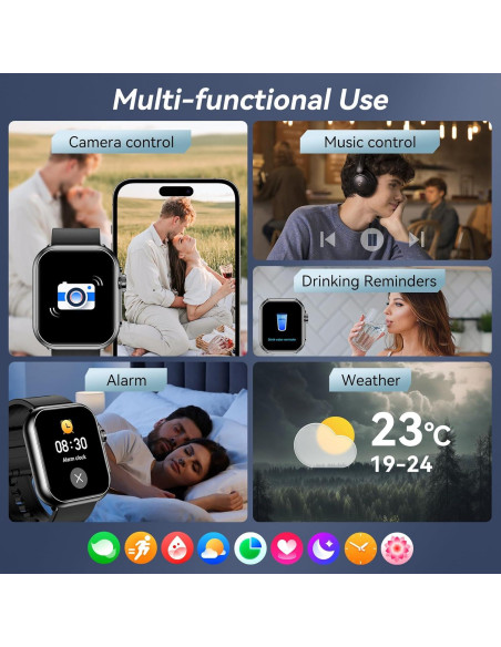 Reloj Inteligente Jacoosa K62 Negro 1.85" HD 110+ Modos Fitness