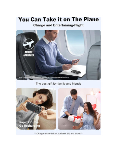 Cargador Portátil Kesguar 10000mAh Inalámbrico MagSafe Negro