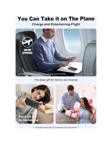 Cargador Portátil Kesguar 10000mAh Inalámbrico MagSafe Negro