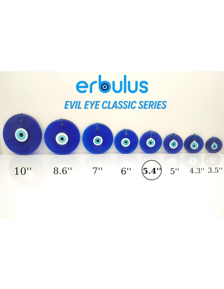 Adorno Colgante Ojo Maligno Vidrio Azul 13.7 cm - Erbulus