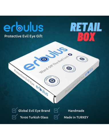 Adorno Colgante Ojo Maligno Vidrio Azul 13.7 cm - Erbulus