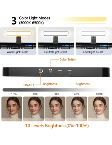 Luz de Conferencia de Video yAyusi F-663 LED Ajustable