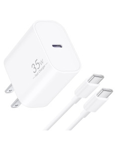 Cargador Rápido USB C 35W para iPad Pro y Air - Blanco
