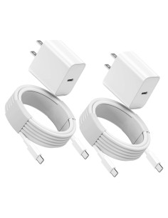 Cargador Rápido 20W USB C a C 10FT 2Pack para iPhone 16 15