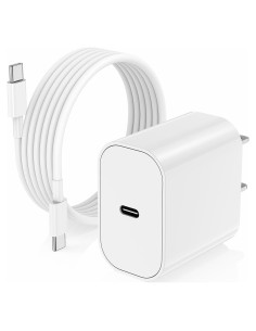 Cargador Rápido 20W USB C para iPhone 16/15 + Cable 1.83m