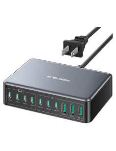 Cargador USB C Rocoren 480W Estación de Carga 10 Puertos