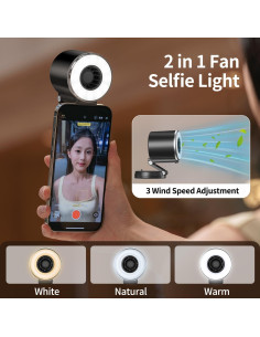 Luz de Selfie Magnética Portátil yAyusi LLD-F105 con Ventilador 2