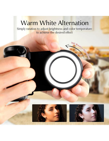 Anillo de Luz Selfie LED Recargable Owfeel con Control Remoto
