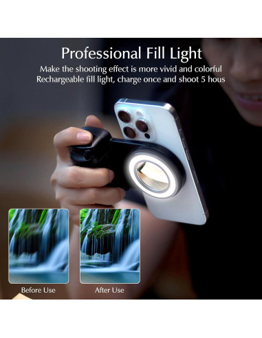 Anillo de Luz Selfie LED Recargable Owfeel con Control Remoto