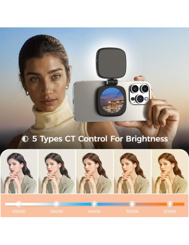 Luz de Selfie Magnética Sanqi Youpin con Espejo y 5 Colores