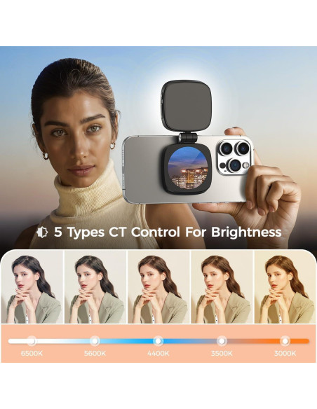 Luz de Selfie Magnética Sanqi Youpin con Espejo y 5 Colores