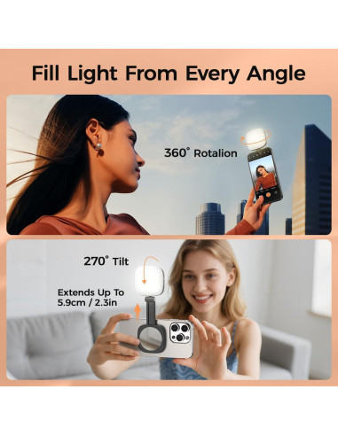 Luz de Selfie Magnética Sanqi Youpin con Espejo y 5 Colores
