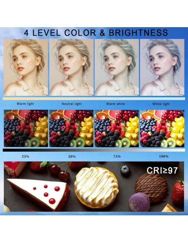 Luz de Selfie Magnética IUDSMKO con Espejo y LED Ajustable