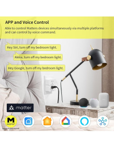Enchufe Inteligente Matter Minoston MP25M, 15A, Control por Voz 2