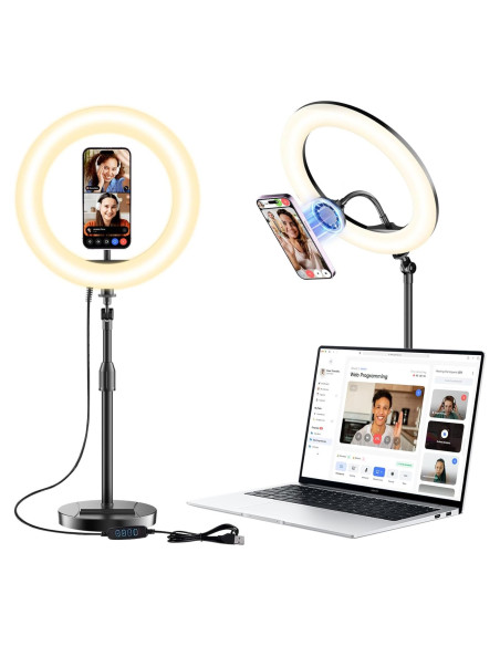Anillo de Luz LED 10'' Wowcati con Soporte Magnético para Teléfono