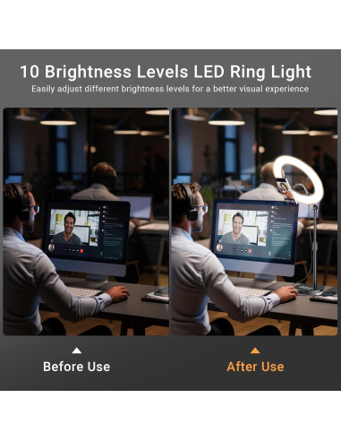 Anillo de Luz LED 10'' Wowcati con Soporte Magnético para Teléfono