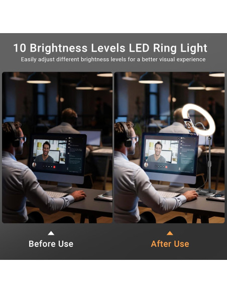 Anillo de Luz LED 10'' Wowcati con Soporte Magnético para Teléfono