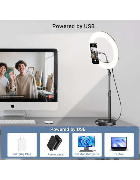 Anillo de Luz LED 10'' Wowcati con Soporte Magnético para Teléfono