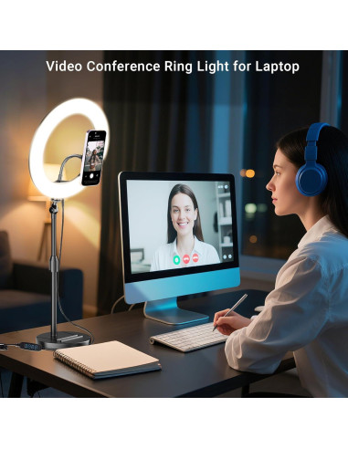 Anillo de Luz LED 10'' Wowcati con Soporte Magnético para Teléfono